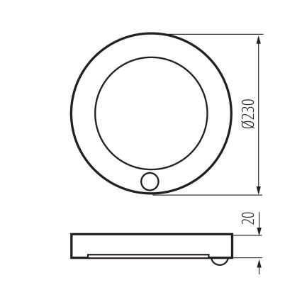 LED Tak/upphängd taklampa med rörelsedetektor 2i1 ERGA LED/17W/230V 3000/4000/6500K svart