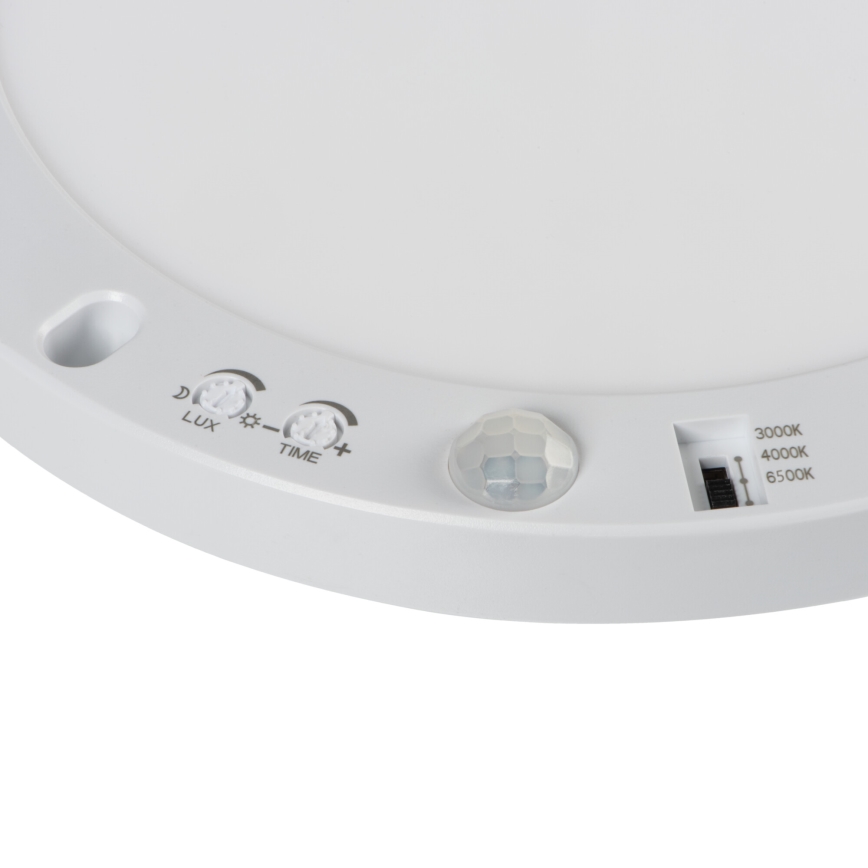 LED Tak/upphängd taklampa med rörelsedetektor 2i1 ERGA LED/17W/230V 3000/4000/6500K vit