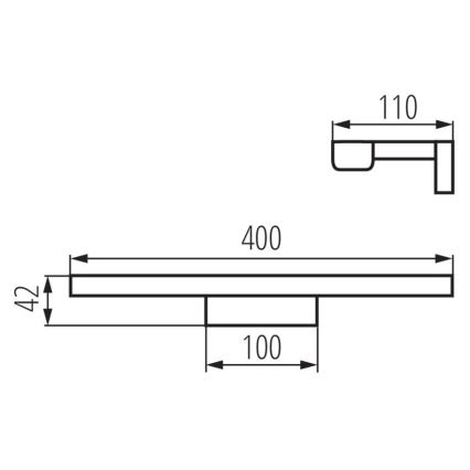 Badrumsspegel med LED-belysning ASTEN LED/8W/230V IP44 vit
