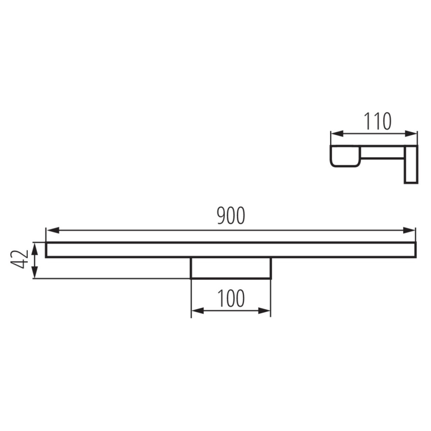 Badrumsspegel med LED-belysning ASTEN LED/15W/230V IP44 vit