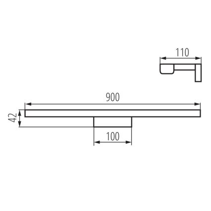 Badrumsspegel med LED-belysning ASTEN LED/15W/230V IP44 vit