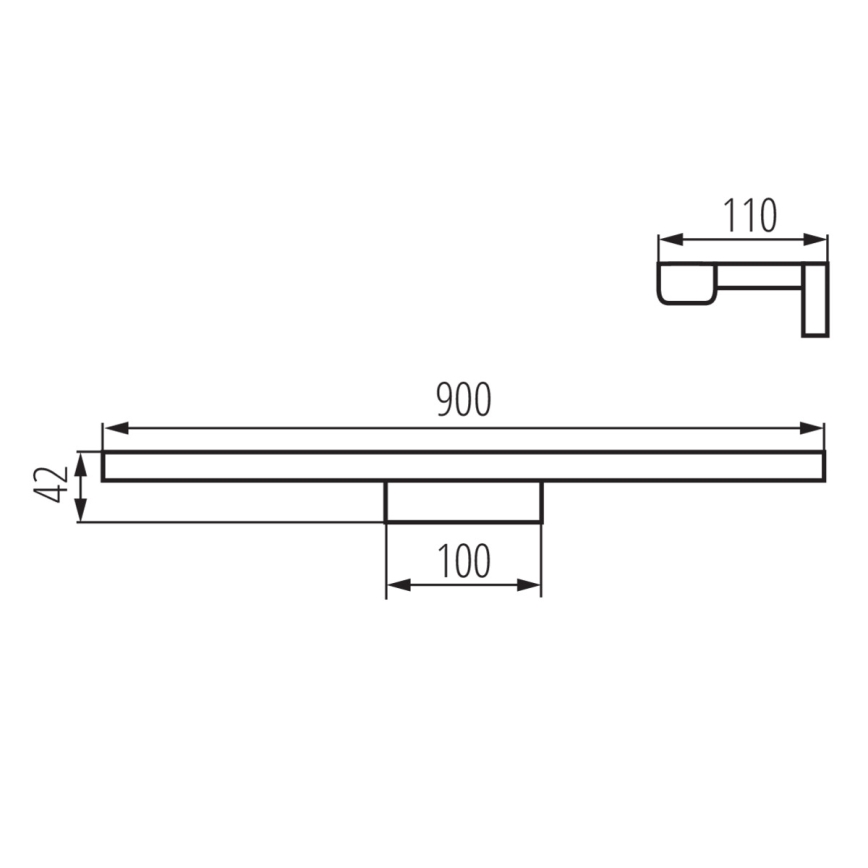 Badrumsspegel med LED-belysning ASTEN LED/15W/230V IP44 vit