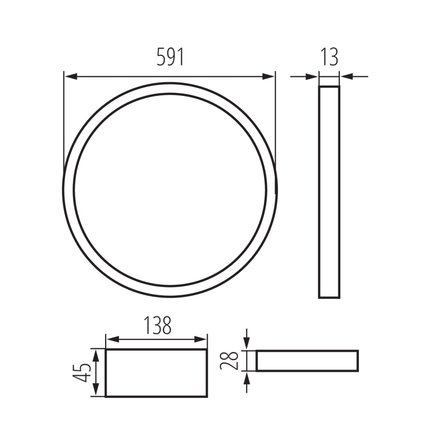 LED Infälld ram AVAR LED/40W/230V 4000K diameter 59 cm