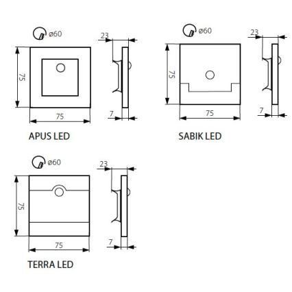 Kanlux 27370 - LED Trappljus APUS med sensor LED/0,8W/12V 3000K