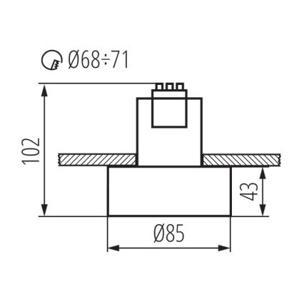 Infälld Belysning MINI RITI 1xGU10/25W/230V svart/guld