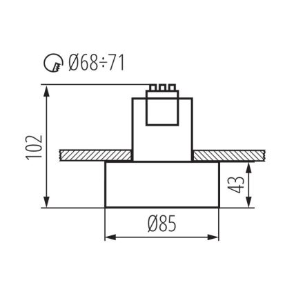Infälld Belysning MINI RITI 1xGU10/25W/230V svart/vit