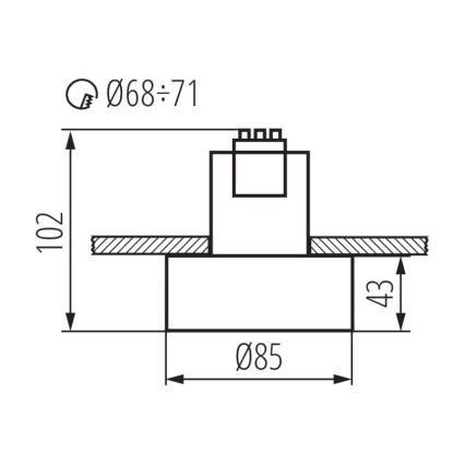Infälld Belysning MINI RITI 1xGU10/25W/230V svart