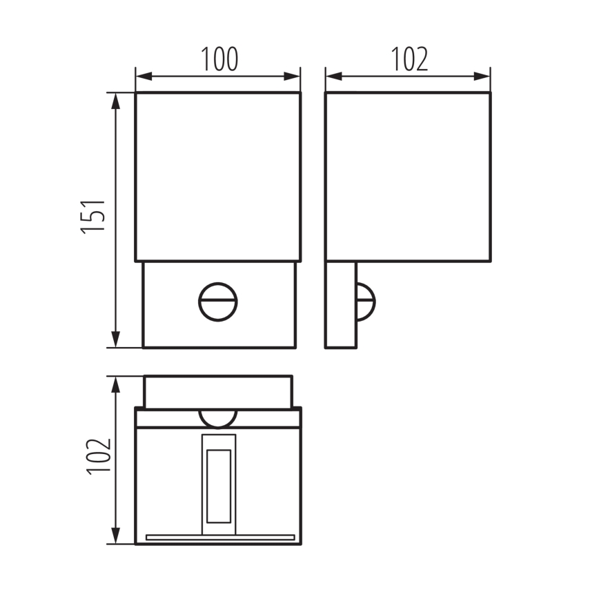 LED utomhusvägglampa med rörelse- och skymningssensor REKA LED/7W/230V IP54 antracit, kantig