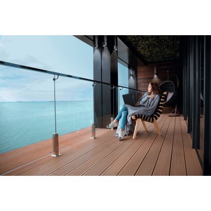 LED utomhusvägglampa med rörelse- och skymningssensor REKA LED/7W/230V IP54 antracit rund