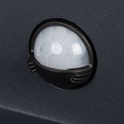 LED-utomhusväggarmatur med sensor REKA LED/7W/230V IP54, antracit, rund