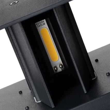 LED-utomhusväggarmatur med sensor REKA LED/7W/230V IP54, antracit, rund