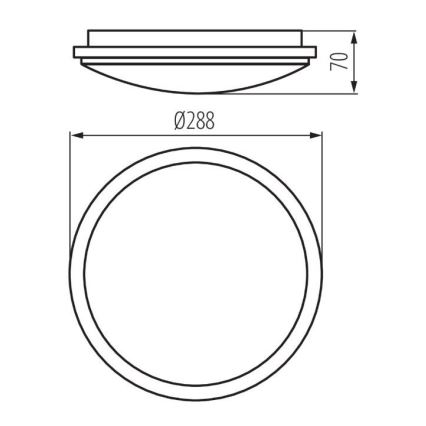 LED badrumstakbelysning  ORTE LED/24W/230V IP54