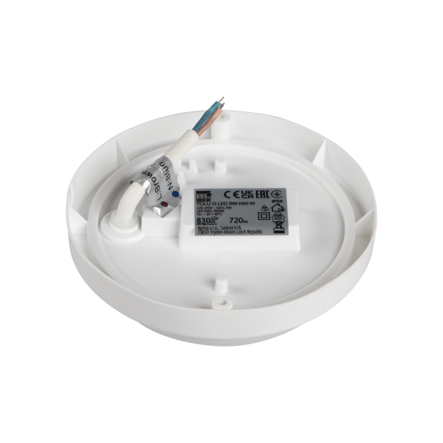 LED taklampa för badrum TOLU LED/9W/230V 4000K IP54 vit