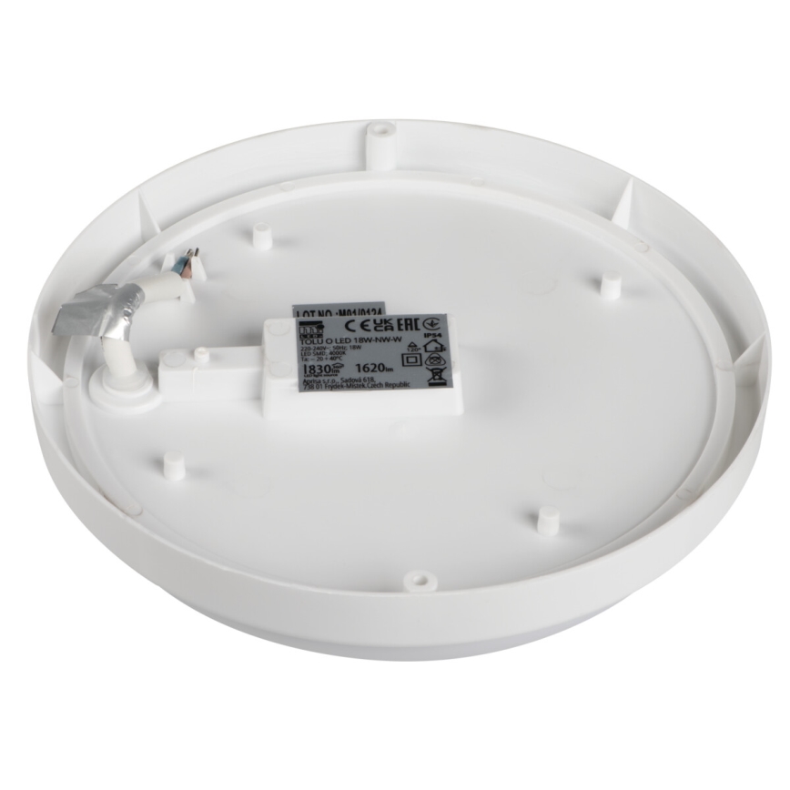 LED taklampa för badrum TOLU LED/18W/230V 4000K IP54 vit