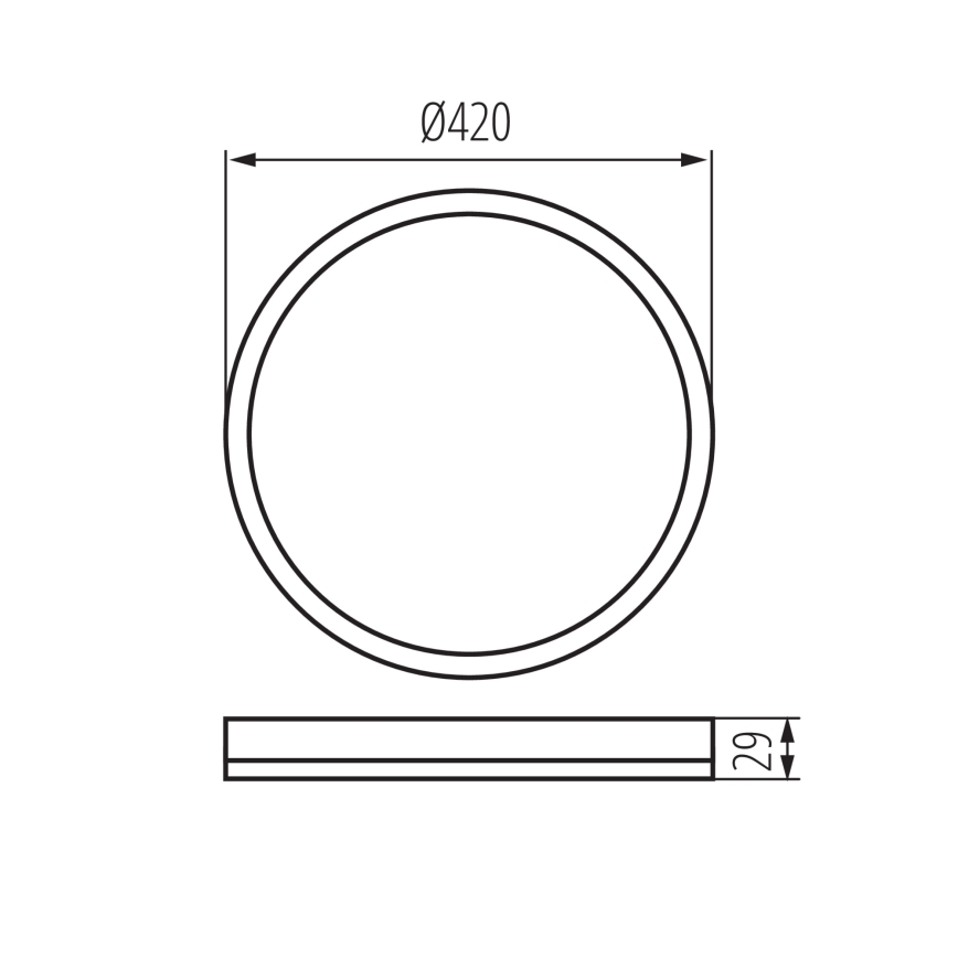 LED taklampa för badrum AZPO LED/22W/230V diameter 42 cm IP54 svart
