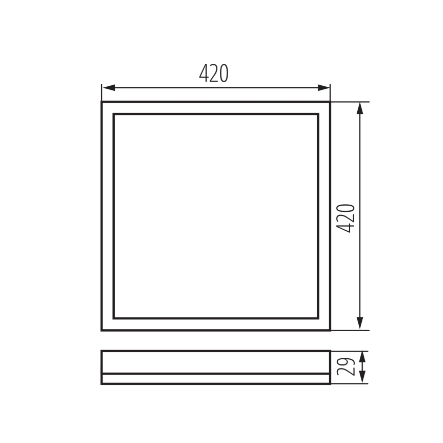 LED taklampa för badrum AZPO LED/22W/230V 42x42 cm IP54 svart