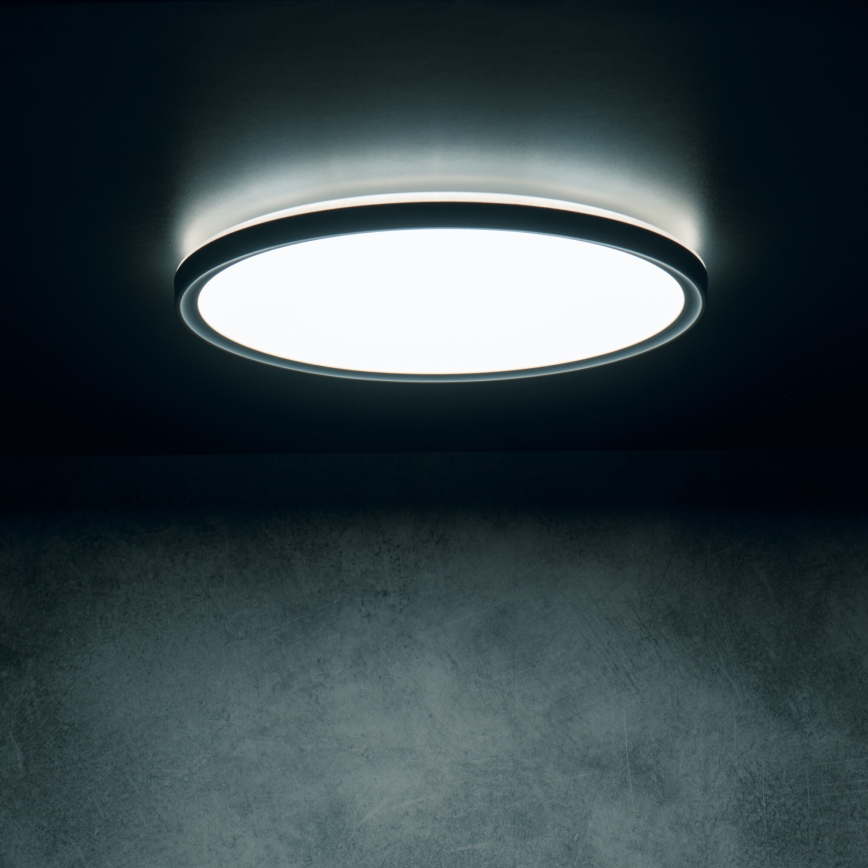 LED-taklampa AZPO, 22 W, 230 V, 3000/4000/6000 K, Ø 42 cm, IP54, svart