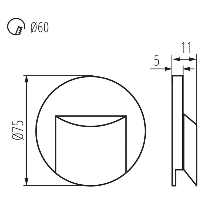 LED trappljus  ERINUS LED/0,8W/12V 4000K vit 