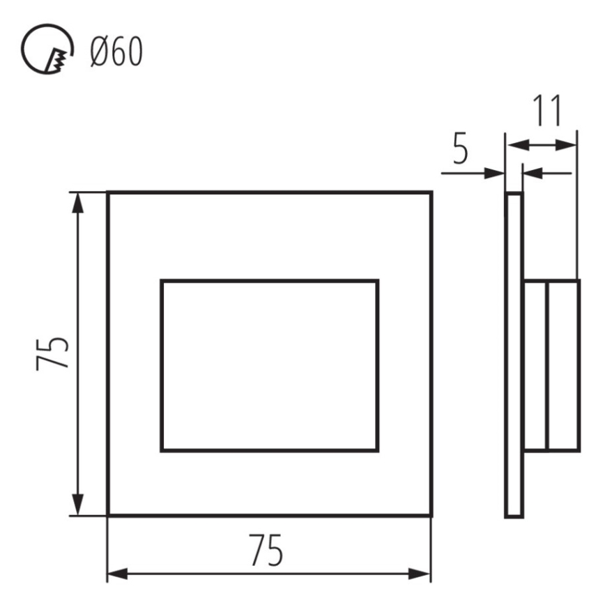 LED trappljus  ERINUS LED/1,5W/12V 4000K grå