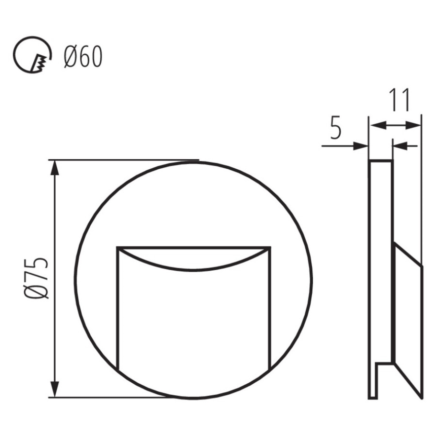 LED trappljus  ERINUS LED/0,8W/12V 3000K svart 