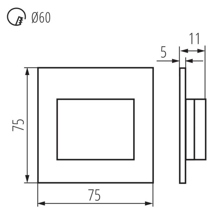 LED trappljus  ERINUS LED/1,5W/12V 3000K svart 