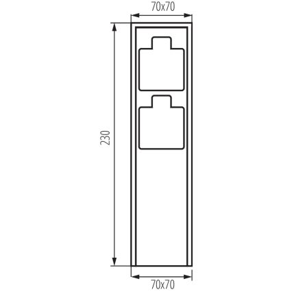 Kolumn med eluttag för utomhusbruk DASTO 2Z Type E 230V IP44 antracit