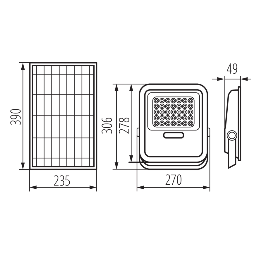 LED Dimbar strålkastare med solcellspanel och dusk sensor LED/15W/15000 mAh 3,2V IP65 + fjärrkontroll
