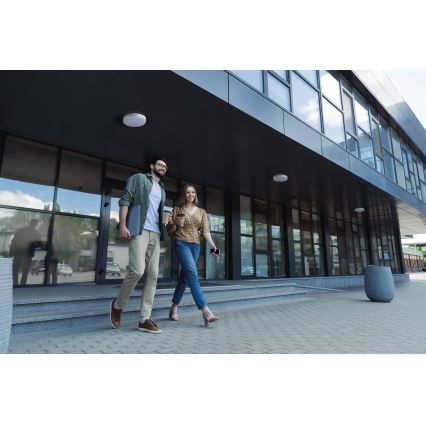 LED arbetsvägglampa med rörelsedetektor IPER LED/26W/230V IK10 IP65 rund vit