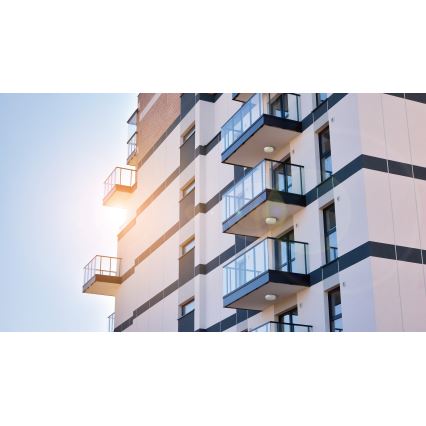 LED arbetsvägglampa med rörelsedetektor IPER LED/26W/230V IK10 IP65 rund vit
