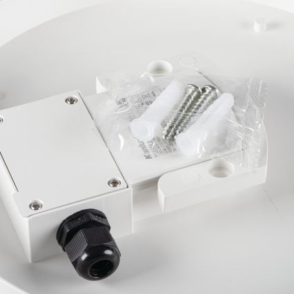 LED arbetsvägglampa med rörelsedetektor IPER LED/26W/230V IK10 IP65 rund vit