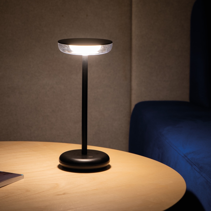 Kanlux 37311 - LED Ljusreglerad rechargeable lampa FLUXY LED/1,7W/1800 mAh IP44 svart