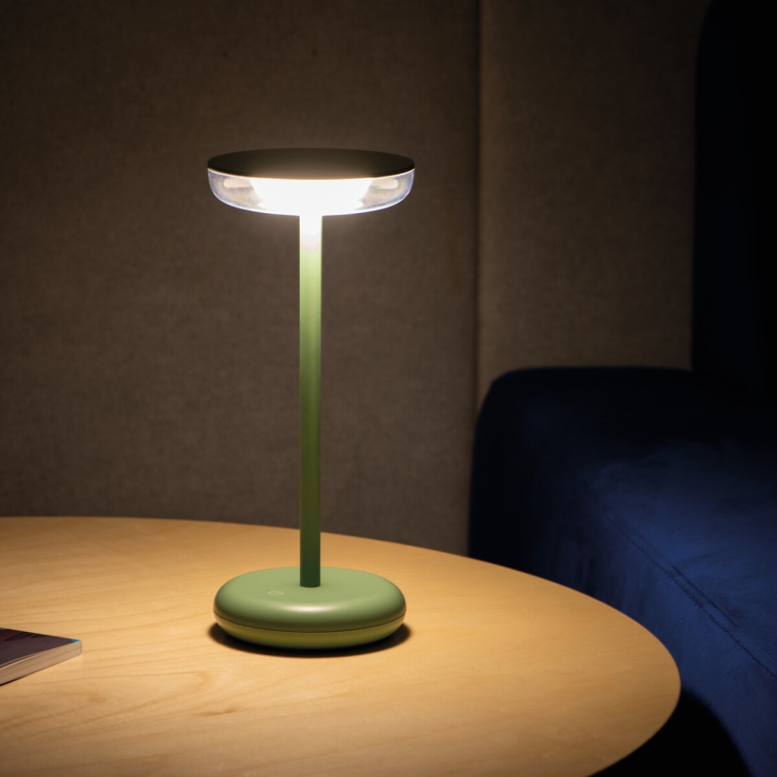 Kanlux 37313- LED Ljusreglerad rechargeable lampa FLUXY LED/1,7W/1800 mAh IP44 grön