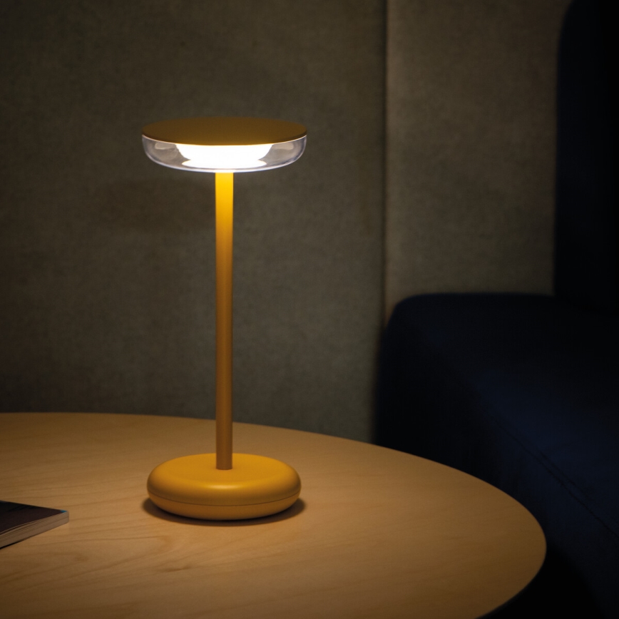 Kanlux 37314 - LED Ljusreglerad rechargeable lampa FLUXY LED/1,7W/1800 mAh IP44 gul