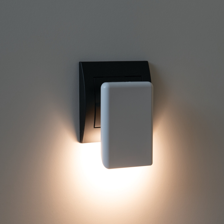 Kanlux 37394 - LED nattlampa med skymningssensor till ett uttag ORISA LED/0,28W/230V vit