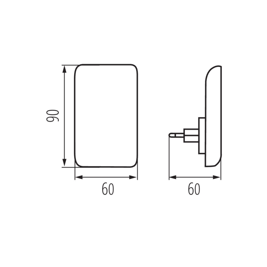 Kanlux 37394 - LED nattlampa med skymningssensor till ett uttag ORISA LED/0,28W/230V vit