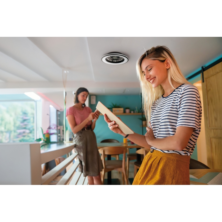 LED Dimbar taklampa med fläkt PLAVE LED/48W/230V 3000/4000/6500K + fjärrkontroll