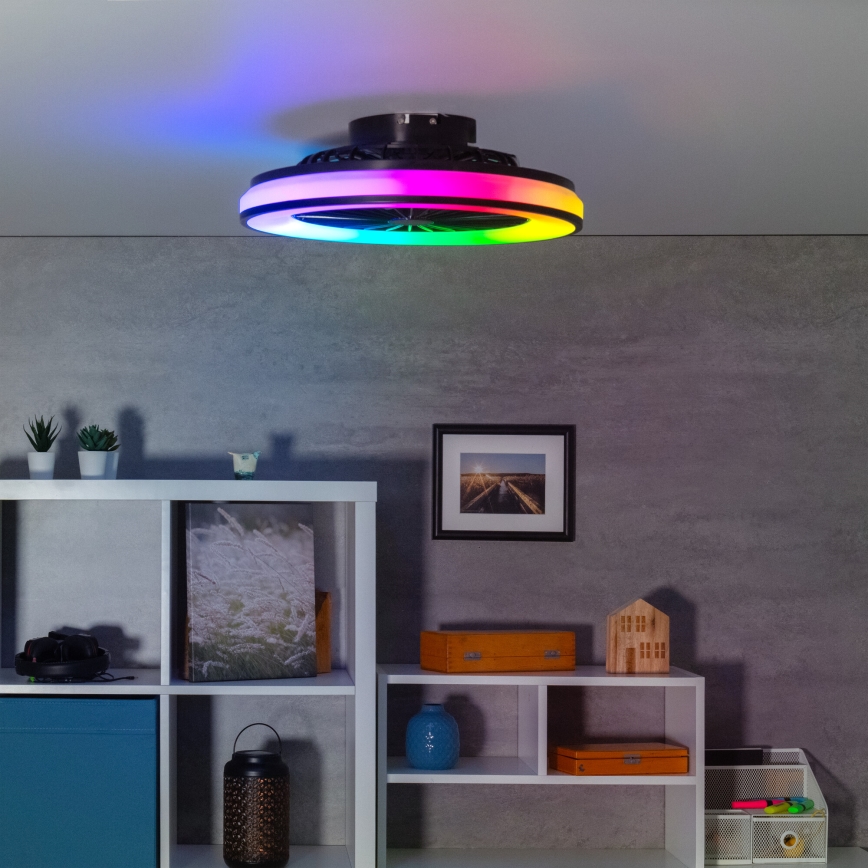 LED RGBW Dimbar taklampa med fläkt PLAVE LED/48W/230V 3000/4000/6500K + fjärrkontroll