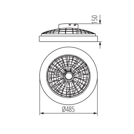 LED RGBW Dimbar taklampa med fläkt PLAVE LED/48W/230V 3000/4000/6500K + fjärrkontroll
