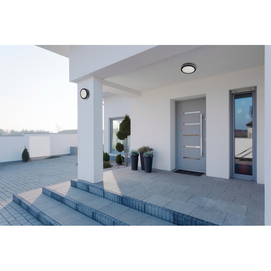 LED taklampa för utomhusbruk BENO ECO LED/12W/230V 3000/4000/6500K diameter 20 cm IP65 svart