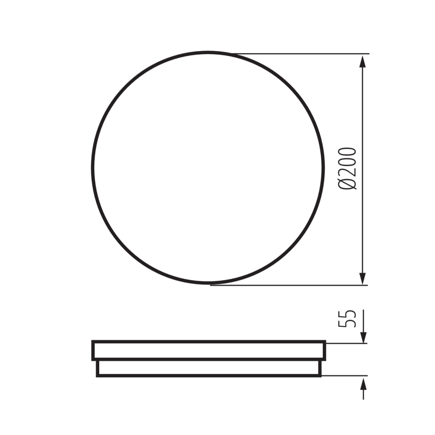 LED taklampa för utomhusbruk BENO ECO LED/12W/230V 3000/4000/6500K diameter 20 cm IP65 svart