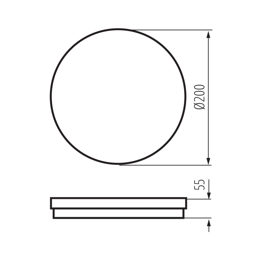 LED taklampa för utomhusbruk BENO ECO LED/20W/230V 3000/4000/6500K diameter 20 cm IP65 svart