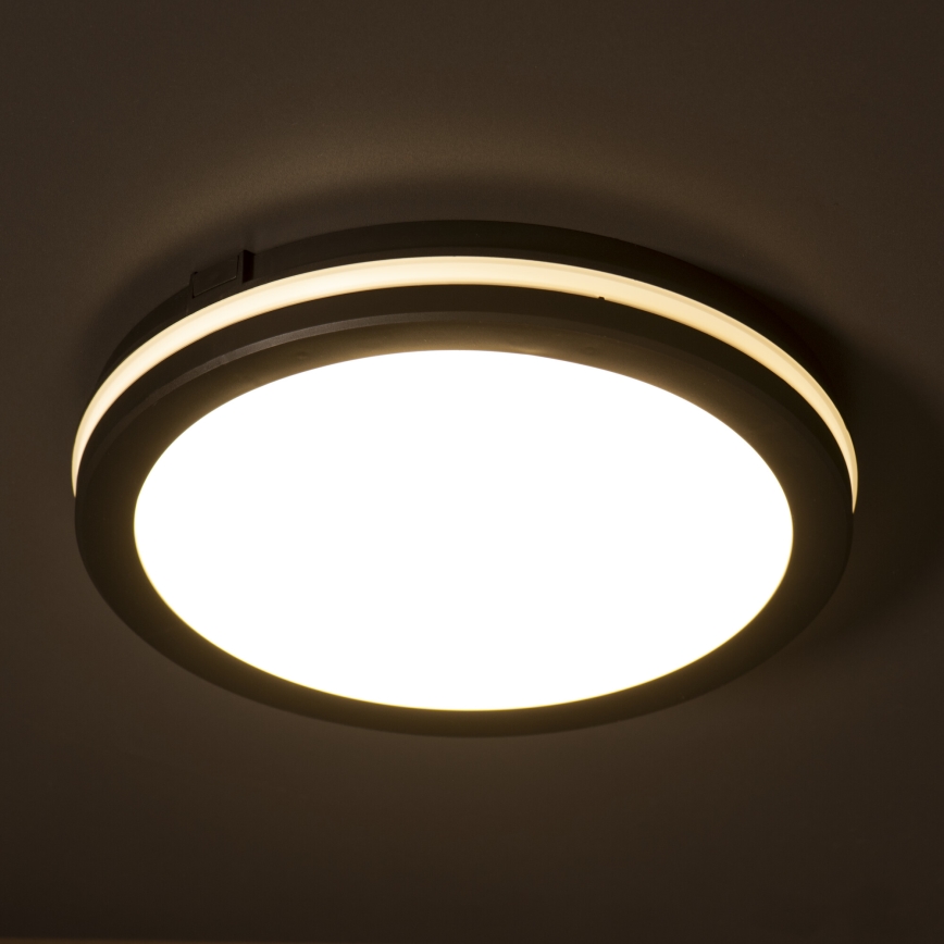 LED taklampa för utomhusbruk BENO ECO LED/30W/230V 3000/4000/6500K diameter 30 cm IP65 svart