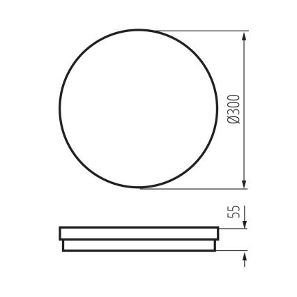 LED taklampa för utomhusbruk BENO ECO LED/30W/230V 3000/4000/6500K diameter 30 cm IP65 svart