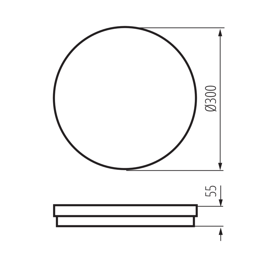 LED taklampa för utomhusbruk BENO ECO LED/30W/230V 3000/4000/6500K diameter 30 cm IP65 svart