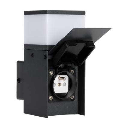 Vägglampa för utomhusbruk med uttag DASTEN 1xG9/11W/230V IP44 svart