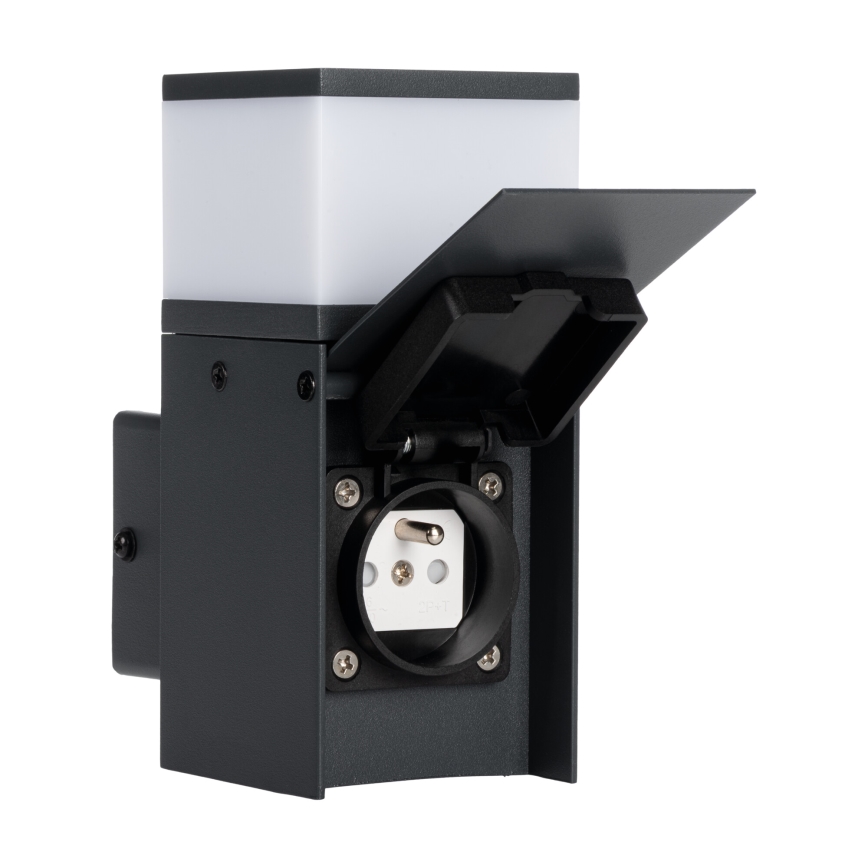 Vägglampa för utomhusbruk med uttag DASTEN 1xG9/11W/230V IP44 svart