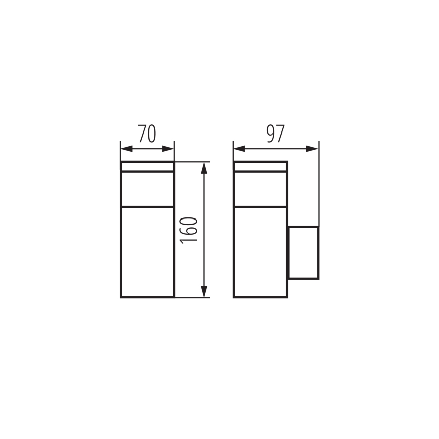 Vägglampa för utomhusbruk med uttag DASTEN 1xG9/11W/230V IP44 svart