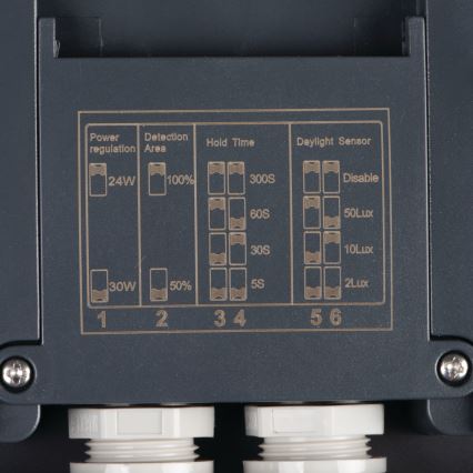 LED taklampa för utomhusbruk med rörelsedetektor BENO LED/24/30W/230V 3000/3500/4000K IP65 antracit vinklat