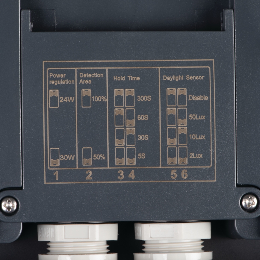LED taklampa för utomhusbruk med rörelsedetektor BENO LED/24/30W/230V 3000/3500/4000K IP65 antracit vinklat