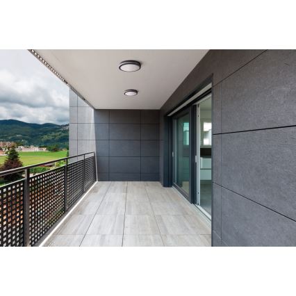LED taklampa för utomhusbruk med rörelsedetektor BENO LED/24/30W/230V 3000/3500/4000K IP65 antracit rund